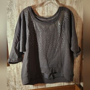 Arizona Jean Company Dark Gray Sweatshirt with Silver Accents